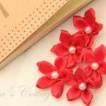 Red Satin Ribbon Flower - H..