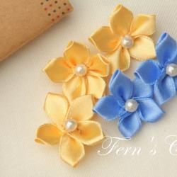 Satin Ribbon Flower Appliques - 10 PCS