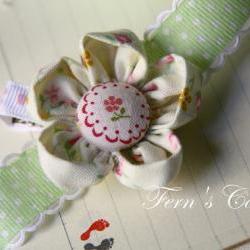 Handmade Fabric Flower Hair Clip - Wedding Hair Accessories - For your cute flower girl