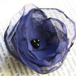 Royal Blue Fabric Flower Bobby Pin - Set of 2
