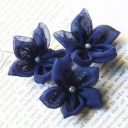 Chiffon Fabric Flower - Handmade - 5 pcs